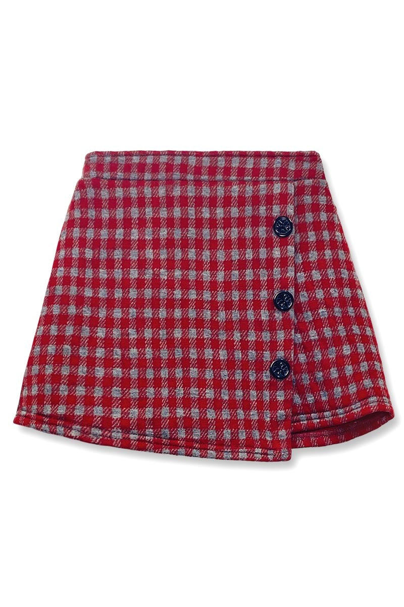 Burgundy Plaid Skort