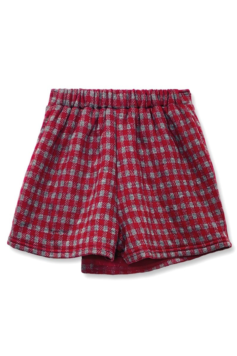 Burgundy Plaid Skort