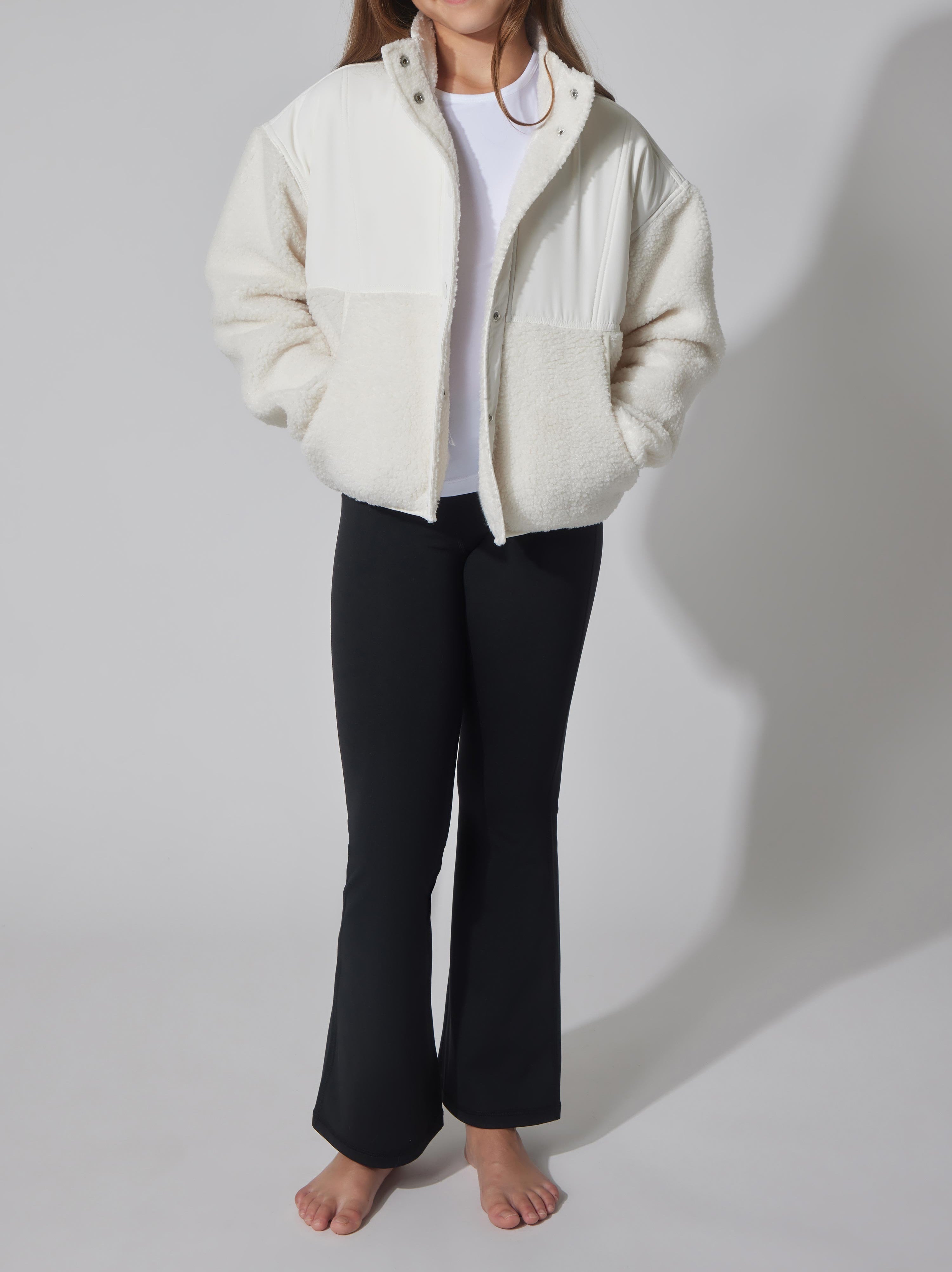 Sherpa Jacket, Tee, and Flare Pant Set