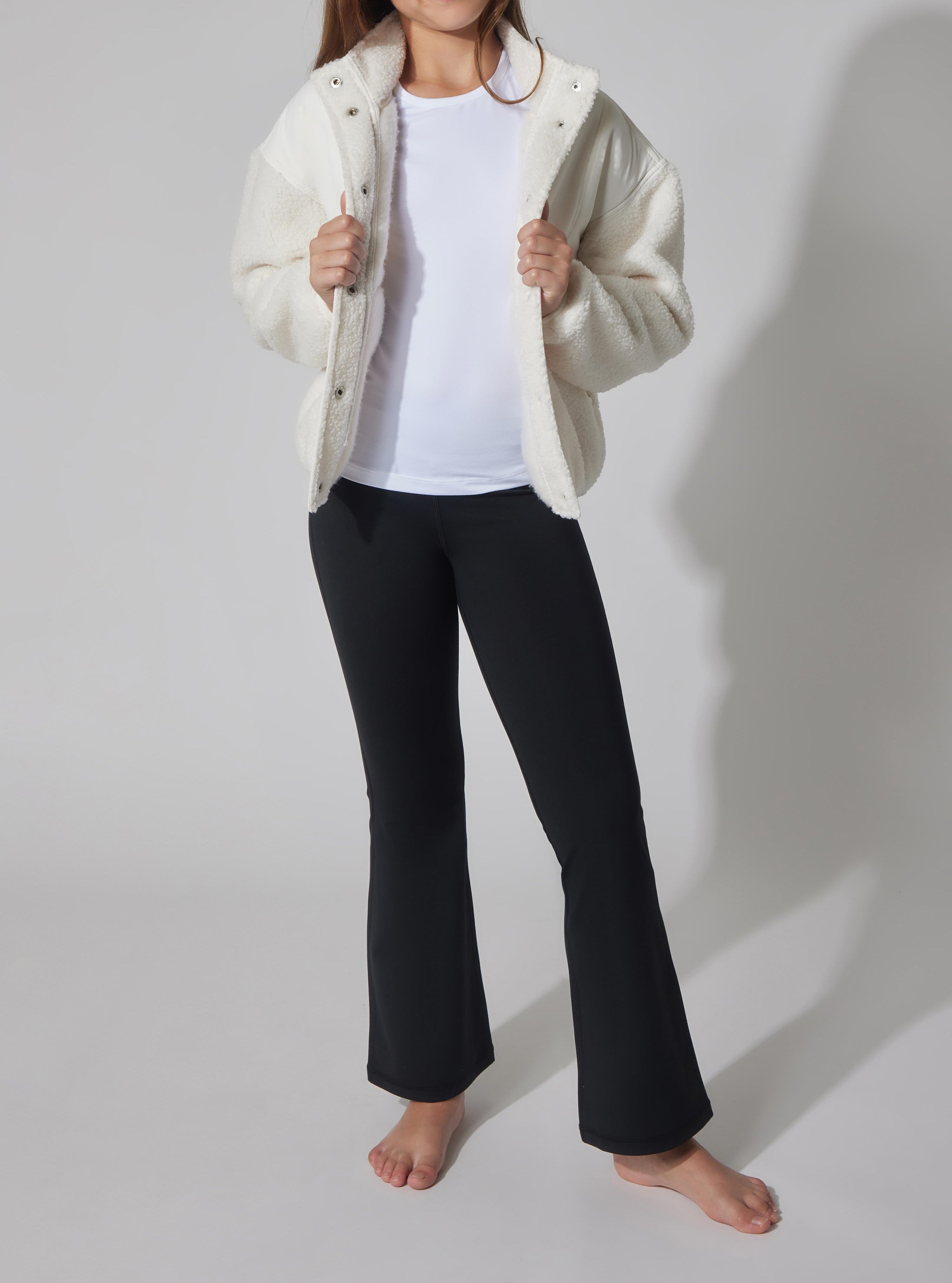 Sherpa Jacket, Tee, and Flare Pant Set